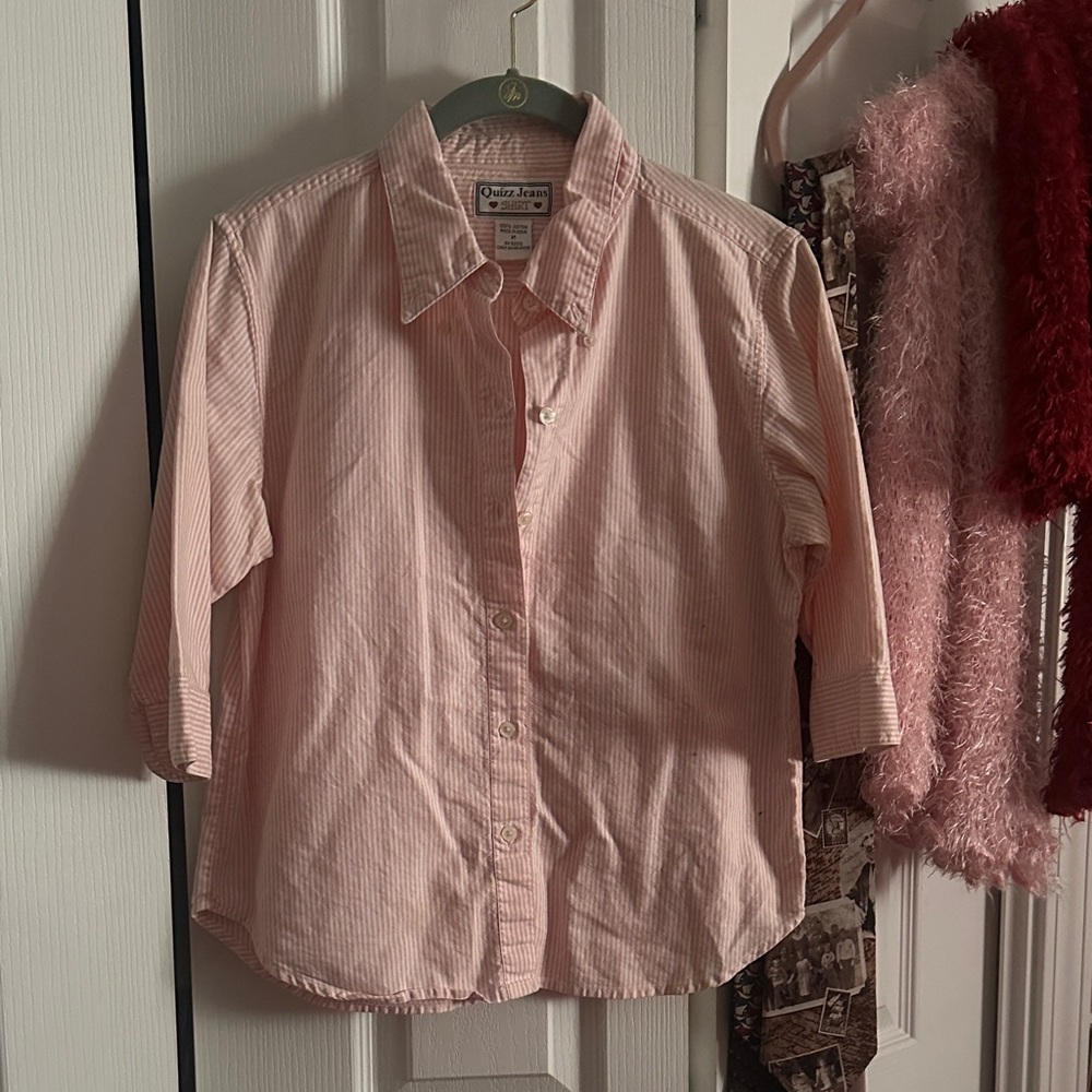 Classic Pink Striped Button Down Shirt for Kids